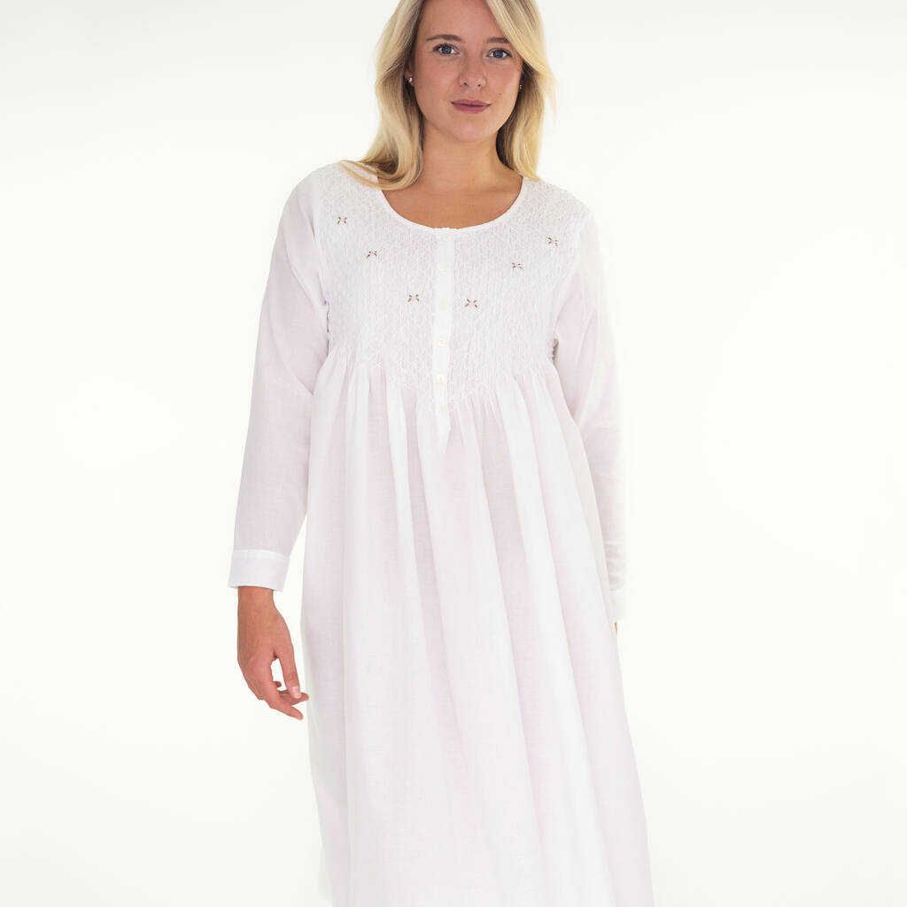 Smocked Cotton Nightdress By Mini Lunn | notonthehighstreet.com
