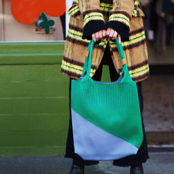 Colour Block Shoulder Shopper Tote Bag, 9 of 10