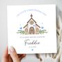 Christening Card For Goddaughter, Godson, Baptism Church Design, Pink Or Blue, thumbnail 2 of 3