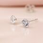 Mini Sterling Silver Simple Cubic Zirconia Stud Earrings, thumbnail 5 of 9