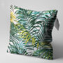 Green And Yellow Tropical Fern Leaves Cushion Cover, thumbnail 3 of 7