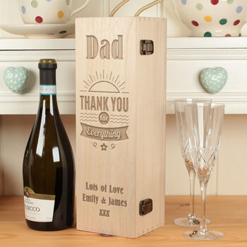 Personalised 'Thank You' Engraved Hinged Bottle Box, 2 of 3