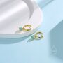Green Opal Dot Dangle Huggie Hoop Earrings, thumbnail 5 of 10