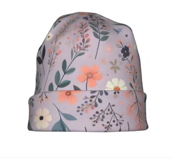 Chemo Headwear Beanie Hat Bandana Lilac Floral Flowers Super Soft, 5 of 6