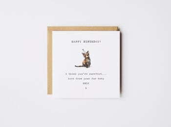 Personalised Birthday Fur Baby Tabby Card *Various Cat Breeds, 8 of 8