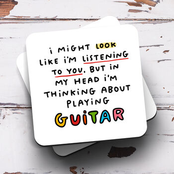 Personalised Mug 'Thinking About Playing Guitar', 3 of 3