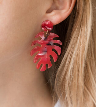 Statement Acrylic Leaf Earrings In Colours, 6 of 12