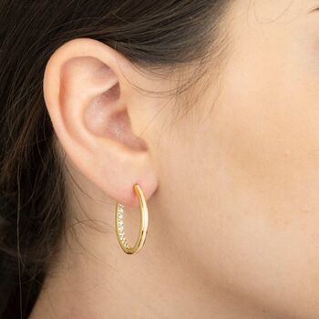 Large Nude Enamel Hoop Earrings, 3 of 3