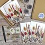 Burgundy Dried Flowers Notecards, thumbnail 1 of 4