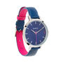 Montmartre Navy Blue And Pink Leather Ladies Watch, thumbnail 3 of 8