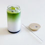 Glass With Bamboo Lid And Straw, thumbnail 2 of 8