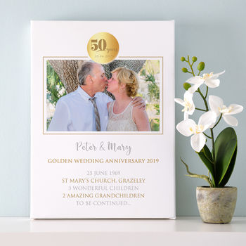 Personalised Golden Wedding Anniversary Photo Art, 9 of 9