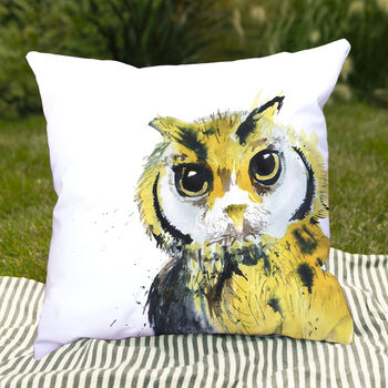 Inky Owl Outdoor Cushion For Garden Furniture, 5 of 8