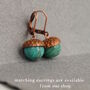 Turquoise Acorn Necklace Pendant With Amazonite Gemstone, thumbnail 3 of 6