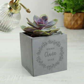 Personalised Floral Wreath Wedding Plant Pot, 2 of 2