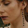 925 Sterling Silver Black Obsidian Dropper Earrings, thumbnail 3 of 4
