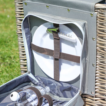 Personalised Traditional Picnic Basket For Two, 6 of 12