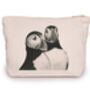 Gemini The Puffins Cotton Lined Mini Pouch Zip Bag, thumbnail 1 of 2