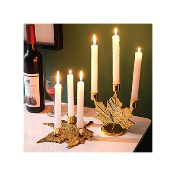 Maple Leaf Three Arms Metal Candle Holder Stand, 2 of 6