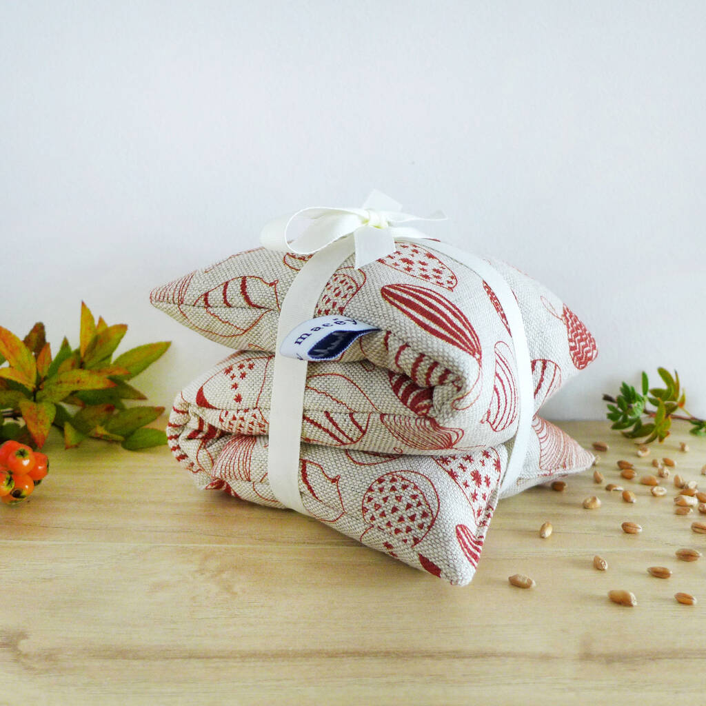 Christmas Baubles Wheat Heat Bag By Charlotte Macey