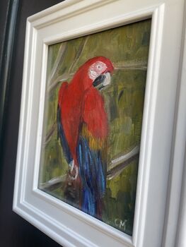 Original Parrot Painting In Frame, 2 of 3