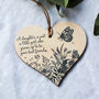 Floral Butterfly Wooden Daughter Heart Wall Hanging, thumbnail 3 of 5