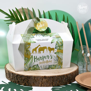 Personalised Jungle Gold Birthday Party Gift Box, 5 of 7
