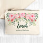 Personalised Floral Cotton Canvas Makeup Bag, thumbnail 1 of 8