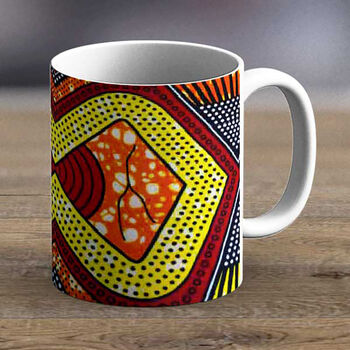 Red And Orange African Print Mug Fabric 17, 2 of 2
