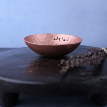 Personalised 7th Anniversary Small Copper Bowl, 3 of 10