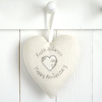 Personalised Hanging Heart Wedding Anniversary Gift, 2 of 12