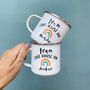 Team Enamel Mugs With Rainbow, For Family Or Work Team, thumbnail 2 of 9
