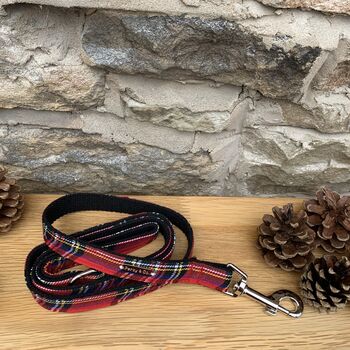 Tartan Christmas Dog Collar Bow Tie And Lead Gift Set, 5 of 5