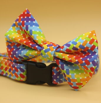 Geometric Rainbow Dog Bow Tie, 3 of 5