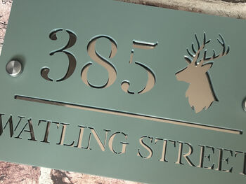 Personalised Stag Design House Acrylic Number Sign, 5 of 11