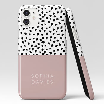 Personalised Light Pink Animal Pattern Phone Case, 6 of 6