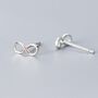 Mother And Daughter Sterling Silver Infinity Symbol Stud Earrings, thumbnail 2 of 6