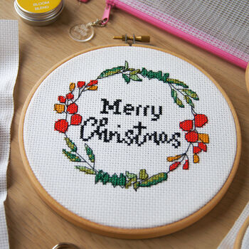 Merry Christmas Cross Stitch Kit, 2 of 6
