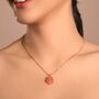 Carved Botan Cherry Quartz Necklace, thumbnail 1 of 11