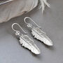 Sterling Silver Small Feather Drop Jewellery Set, thumbnail 3 of 5