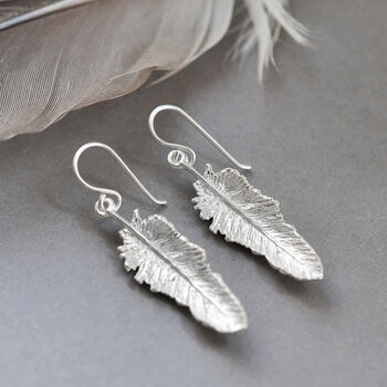 Sterling Silver Small Feather Drop Jewellery Set, 3 of 5