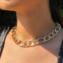 Gold Plated Figaro Chain Choker Necklace, thumbnail 3 of 9