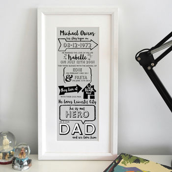 Typographic Story Of My Dad Print, 3 of 4