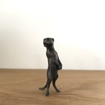 Miniature Bronze Meerkat Sculpture 8th Anniversary Gift, 9 of 12