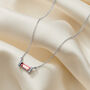 Birthstone Baguette Necklace In Sterling Silver, thumbnail 12 of 12