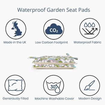 Cherry Blossom Water Resistant Garden Cushion Seat Pads, 5 of 5