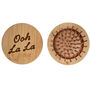 Bon Voyage 'Ooh La La' Travel Mirror Hairbrush | Gift Bag | Holiday Accessory | Wooden Brush, thumbnail 3 of 4