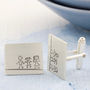 Personalised Cufflinks. Family Portrait Gift For Dad, thumbnail 4 of 12