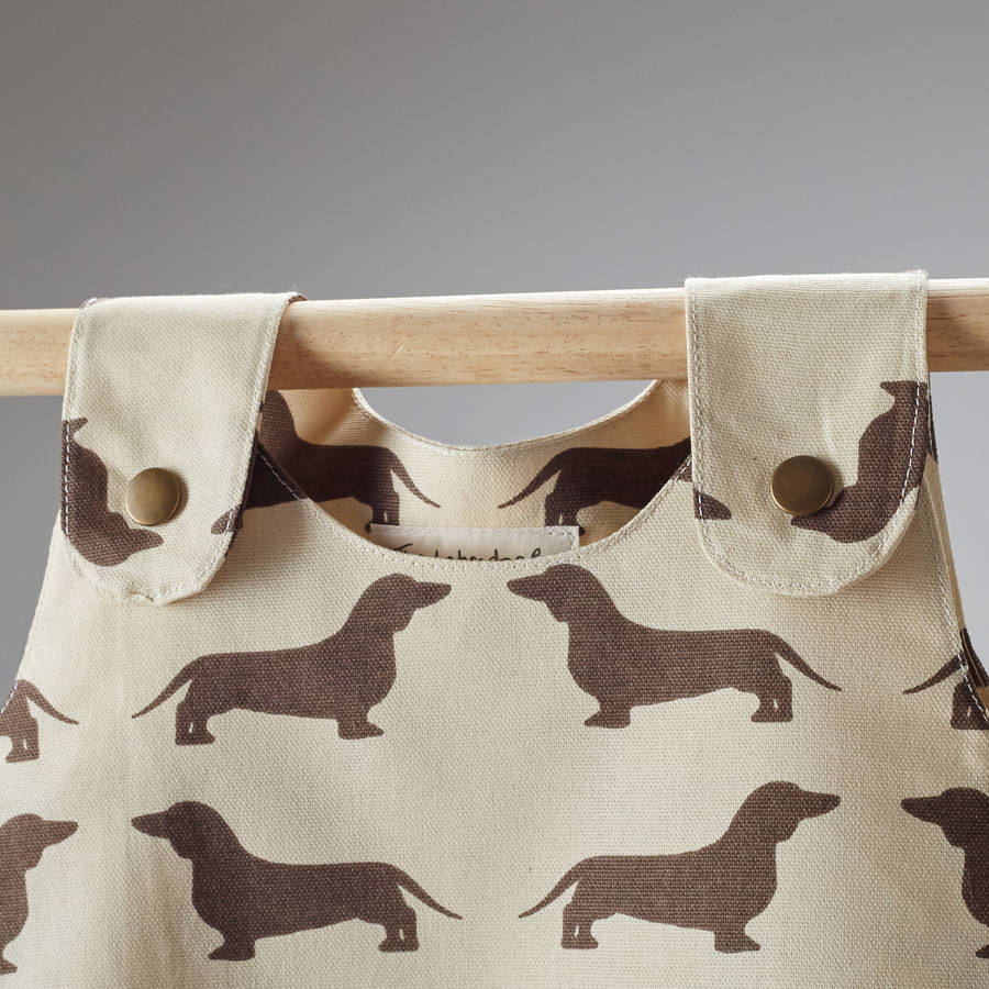 brown dachshund pinafore dress by the labrador company