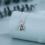 Olive Green Cz Pear Cut Pendant Necklace In Sterling Silver, thumbnail 1 of 12